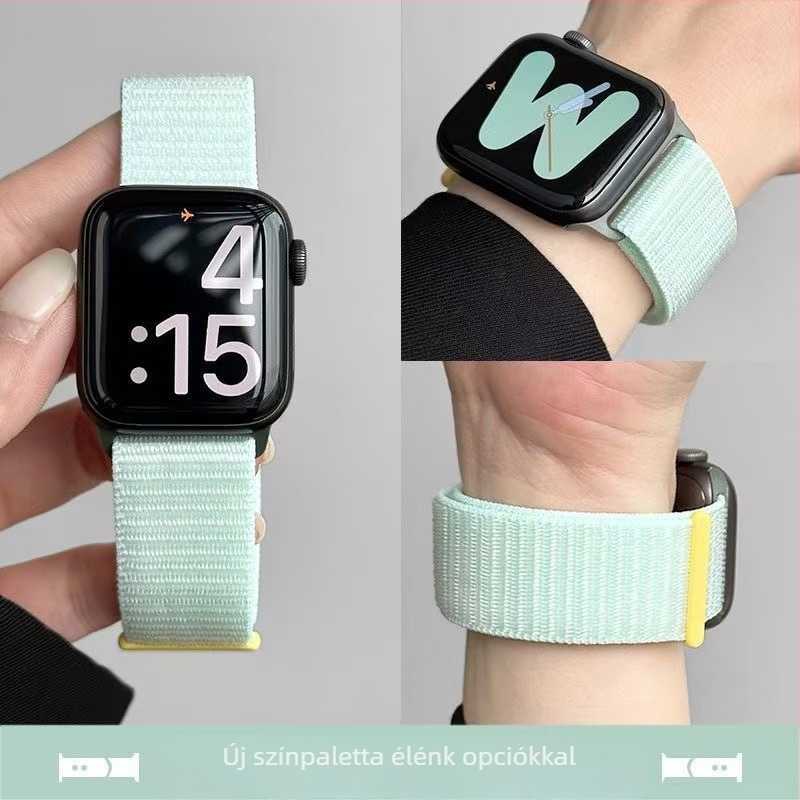 Loop stílusú sportos óraszíj, kényelmes, Shell anyagú, testreszabható interfész Apple Watch-hoz