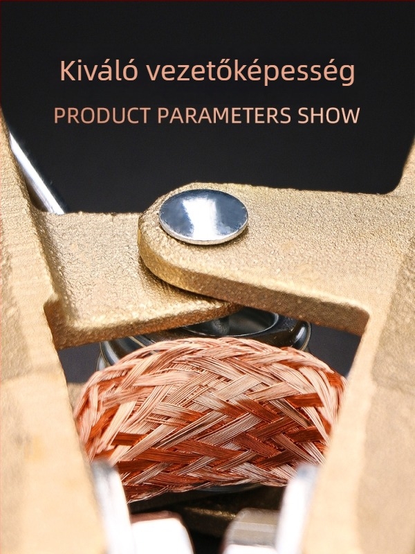 Teljesen rézből készült A- alakú földelő csipesz, hegesztéshez és autóakku indításához, alligator klipsz