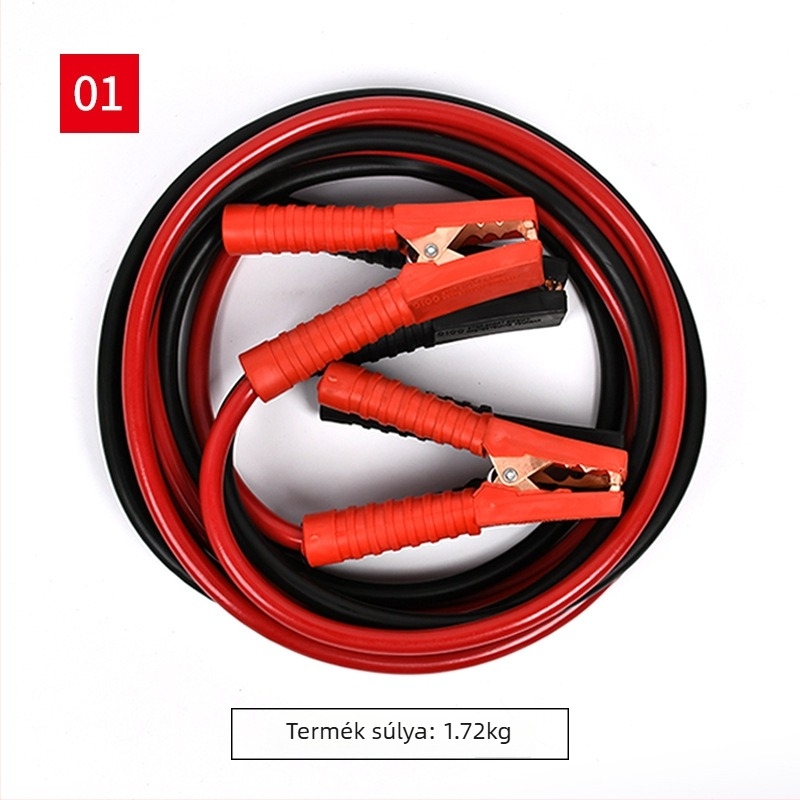 Autó akkumulátor indító kábel, tiszta réz, Fire Line modell, vészhelyzeti indító kábel