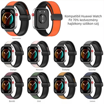 Szilikon mágneses óraszíj Huawei Fit3-hoz, összecsukható csattal (0.04 kg)