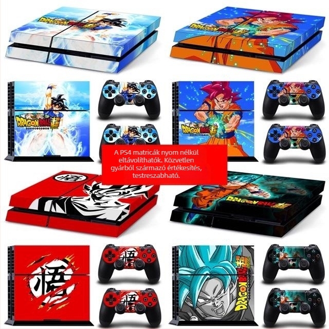 PS4 védőfólia régi modellhez (típusok 10/11/12) Dragon Ball karosszéria matrica, matt fólia, feldolgozási módszer: más