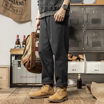 Mindennapi munkaruha nadrág, pamut, egyenes szabás, középmagas derék, cipzár