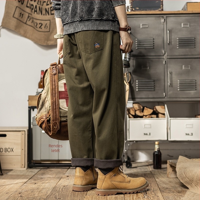 Mindennapi munkaruha nadrág, pamut, egyenes szabás, középmagas derék, cipzár