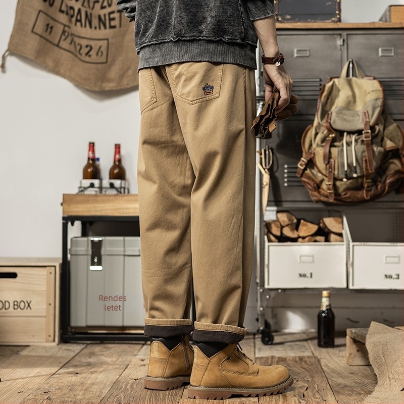 Mindennapi munkaruha nadrág, pamut, egyenes szabás, középmagas derék, cipzár