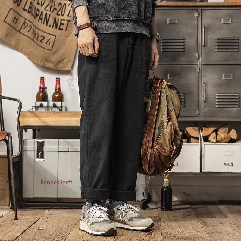 Mindennapi munkaruha nadrág, pamut, egyenes szabás, középmagas derék, cipzár