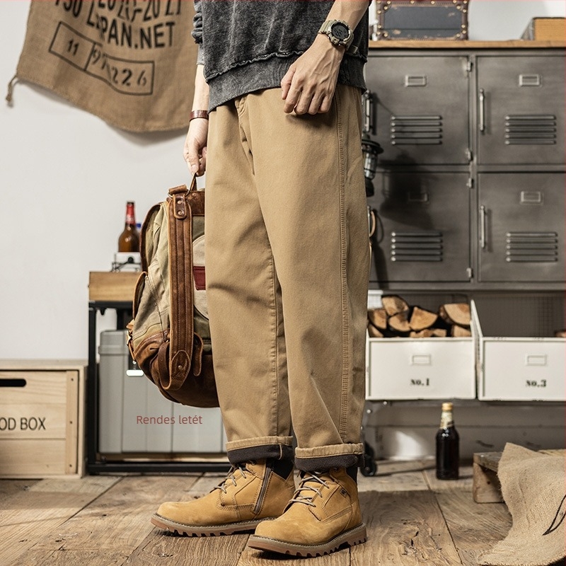 Mindennapi munkaruha nadrág, pamut, egyenes szabás, középmagas derék, cipzár