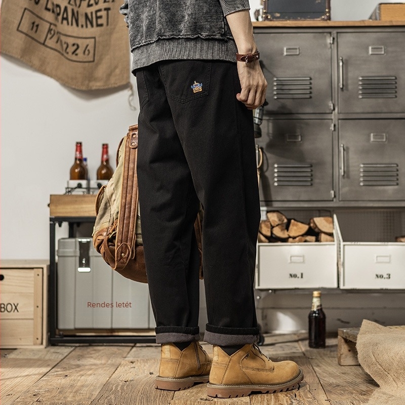 Mindennapi munkaruha nadrág, pamut, egyenes szabás, középmagas derék, cipzár