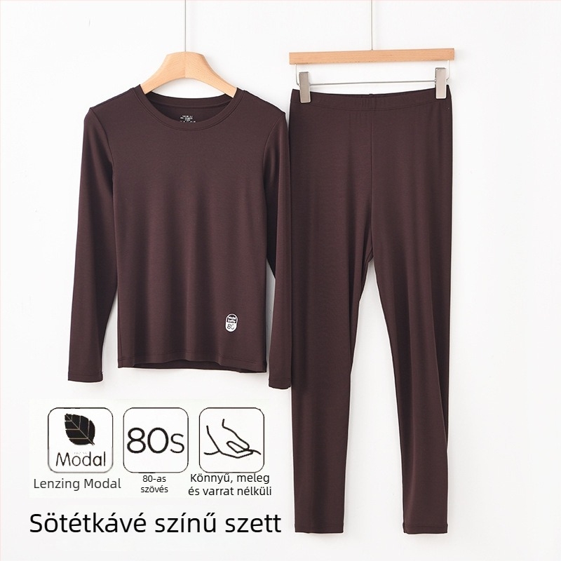 Modal őszi-téli termo felső-alsó szett, vékony, rugalmas, plusz méret