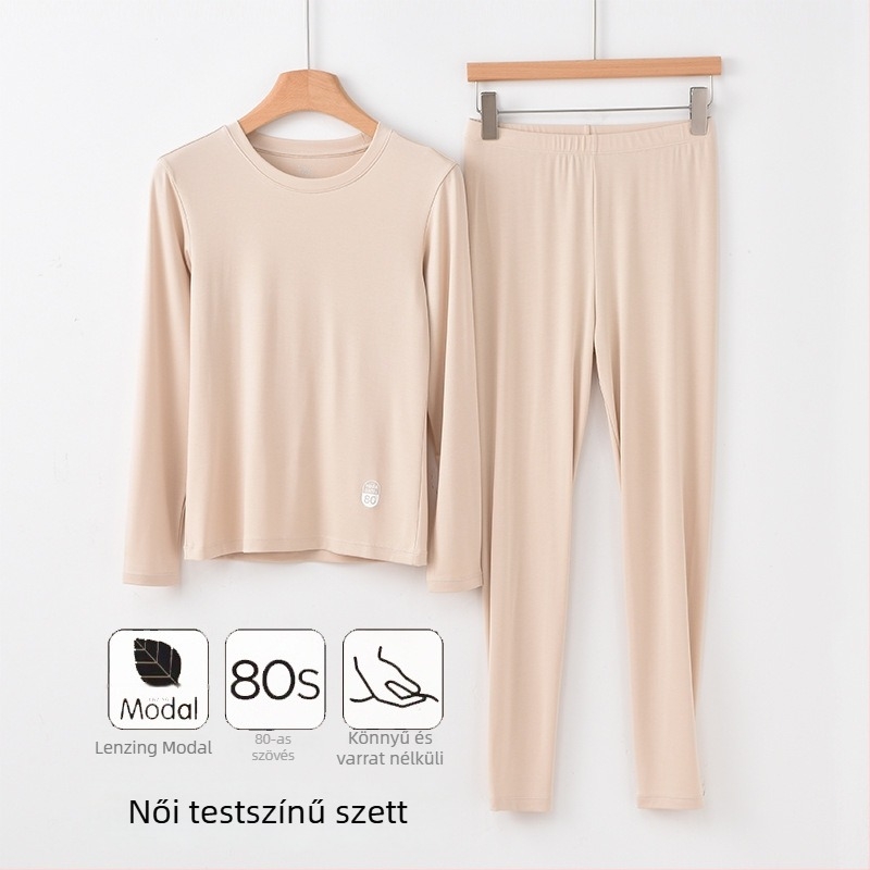 Modal őszi-téli termo felső-alsó szett, vékony, rugalmas, plusz méret