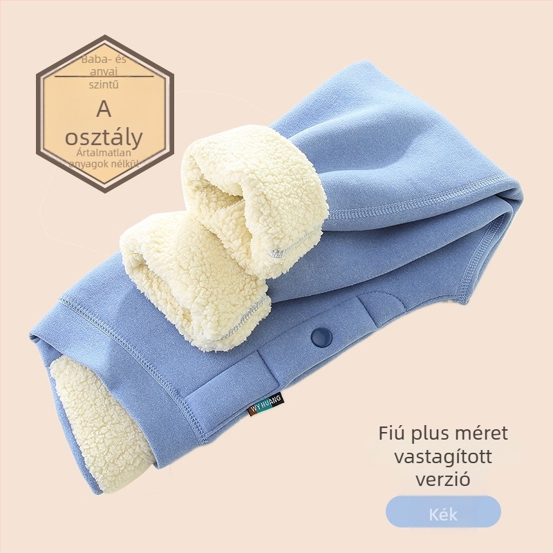 Téli gyerekeknek melegítés nadrág, magas derekú, pamut, fleece bélés, 8+ éveseknek