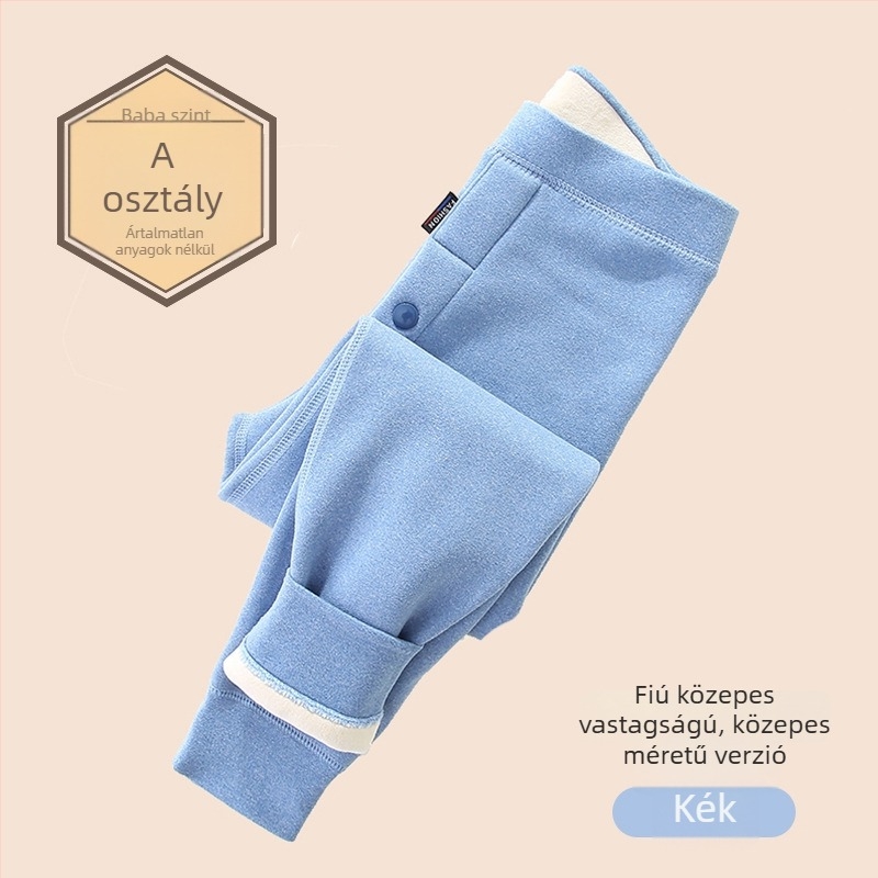 Téli gyerekeknek melegítés nadrág, magas derekú, pamut, fleece bélés, 8+ éveseknek