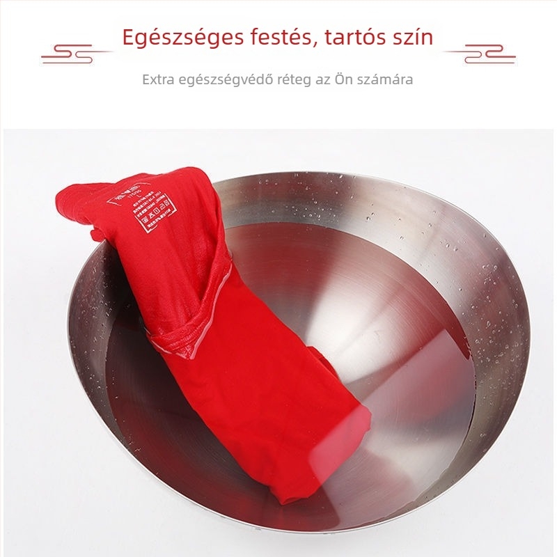 Yalu férfiak vörös pamut alsónemű készlet a Ló évére, tartalmaz vörös mellényt, alsóinget és zoknikat