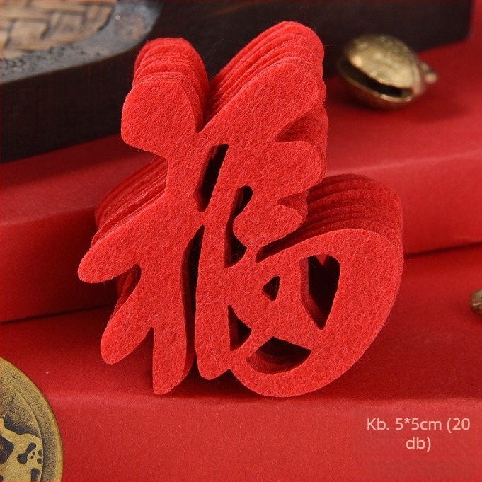 Ajtódísz szerencse szimbólummal az új otthon számára – mini dísz az ajtóra, filc anyag, vágási technika, kínai stílus