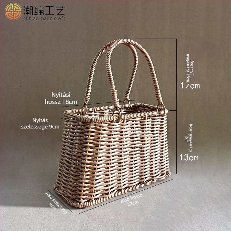 Esküvői ajándékdoboz, fonott PP kosár, modell CB20230525, 40 darab, modern minimalist stílus