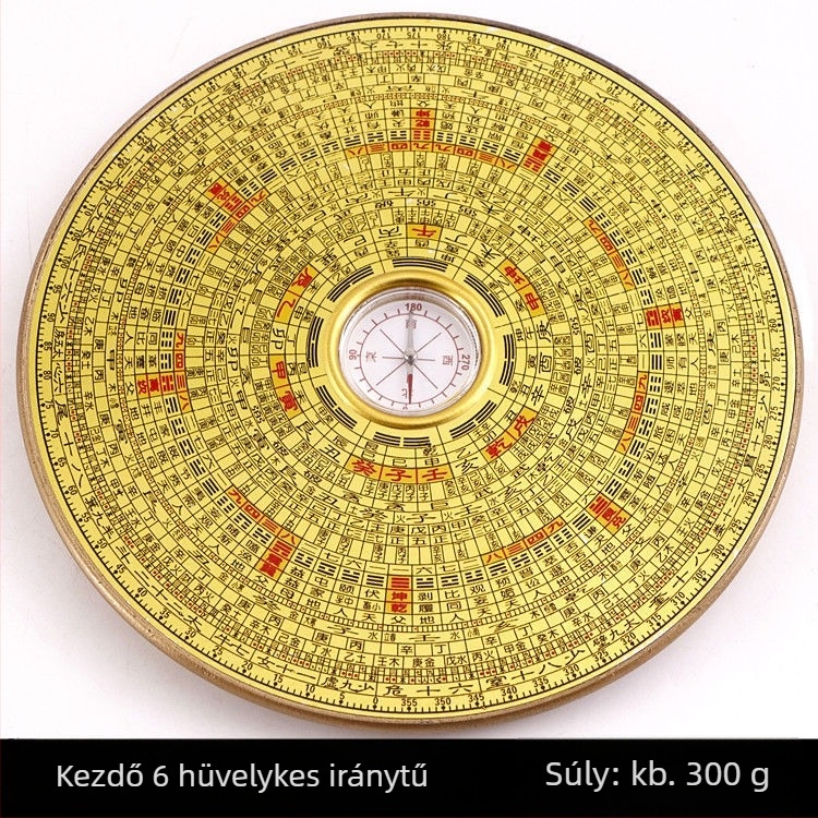 Réz Bagua iránytű – hordozható Feng Shui eszköz Bagua geometriával