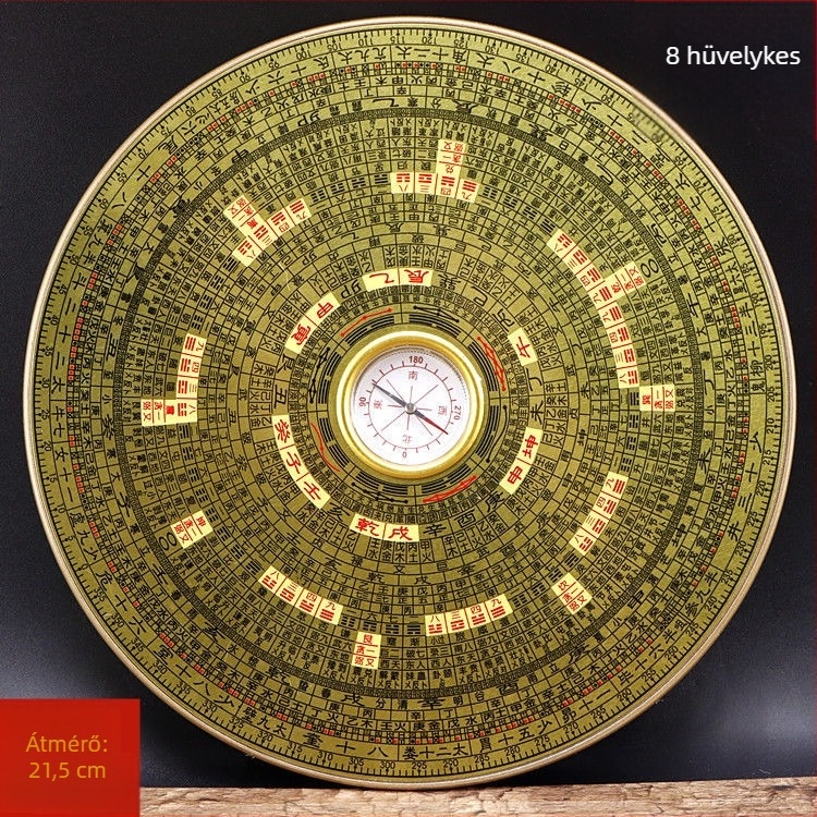 Réz Bagua iránytű – hordozható Feng Shui eszköz Bagua geometriával