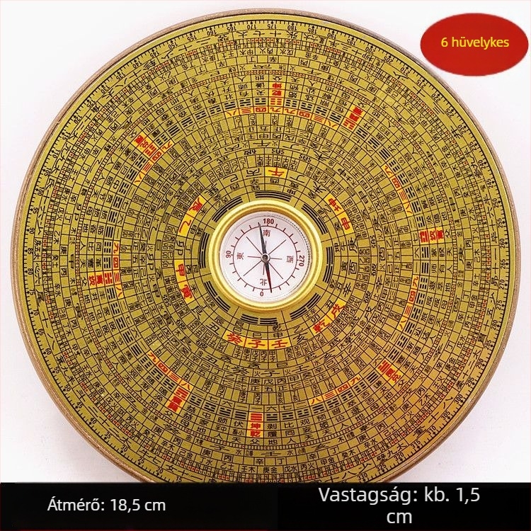 Réz Bagua iránytű – hordozható Feng Shui eszköz Bagua geometriával