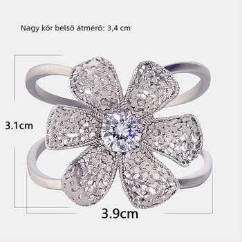 Kabát- és sálövcsat – ötvözet, matt felület, női minimalist stílus, cirkóniával beépített, elektrolit bevonat