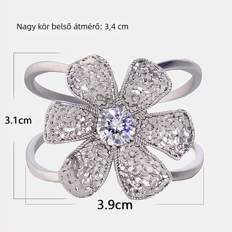 Kabát- és sálövcsat – ötvözet, matt felület, női minimalist stílus, cirkóniával beépített, elektrolit bevonat