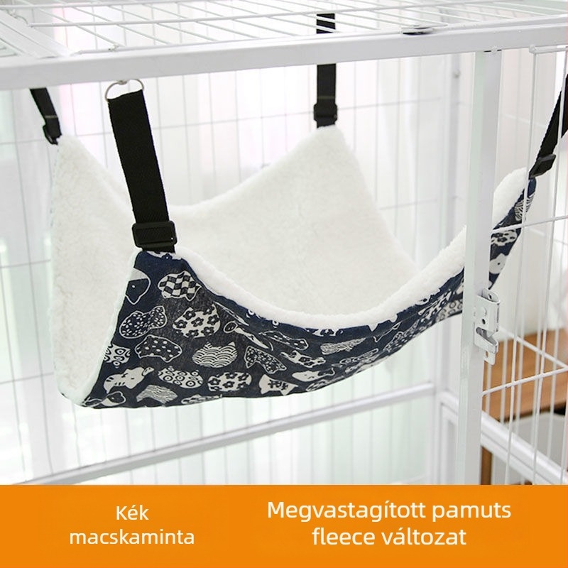Macska függőágy textileből, fészek/kisállatketrec (Anyag: Textil; Cél: Macska; Kategória: Fészek, Kisállat ketrec)