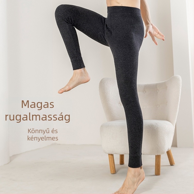 Sima varrás nélküli magas derekú melegítő leggings kasmírból, 100% kasmír, vastag anyag 251-300 g/m², uniszex