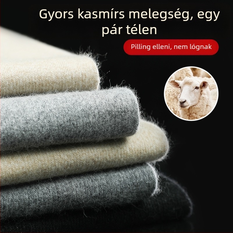 Sima varrás nélküli magas derekú melegítő leggings kasmírból, 100% kasmír, vastag anyag 251-300 g/m², uniszex