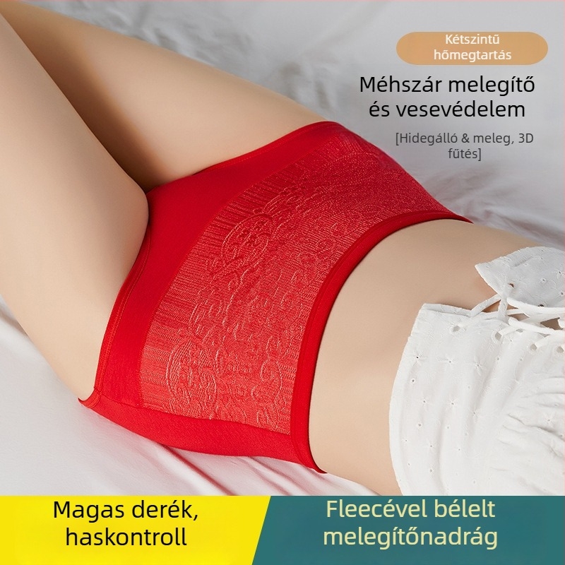 Női magas derekú pamut alsónemű, lélegző, hasi kontrollal