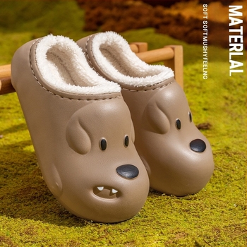 Téli Cartoon kutya EVA papucs pamut bélés, EVA talp (Felső: EVA; Belső: pamut; Talp: EVA; Toe forma: kerek; Stílus: rajzfilm)