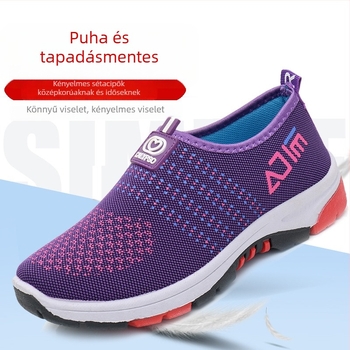 Női vászon cipő Old Beijing stílusban – slip-on stílusú, csúszásmentes, lélegző felsőrész, velúr belső, mindennapi etno stílus