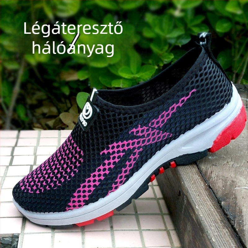 Női vászon cipő Old Beijing stílusban – slip-on stílusú, csúszásmentes, lélegző felsőrész, velúr belső, mindennapi etno stílus
