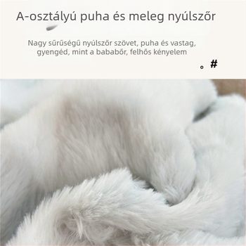 Nyúlplüss párnahuzat téli fleece-béléssel, két darabos készlet
