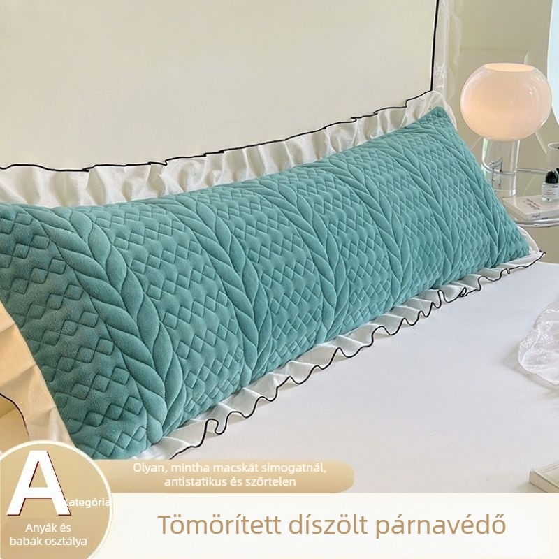 Tej velúr quiltelt párnahuzat pároknak — 40s szövet, reaktív festés