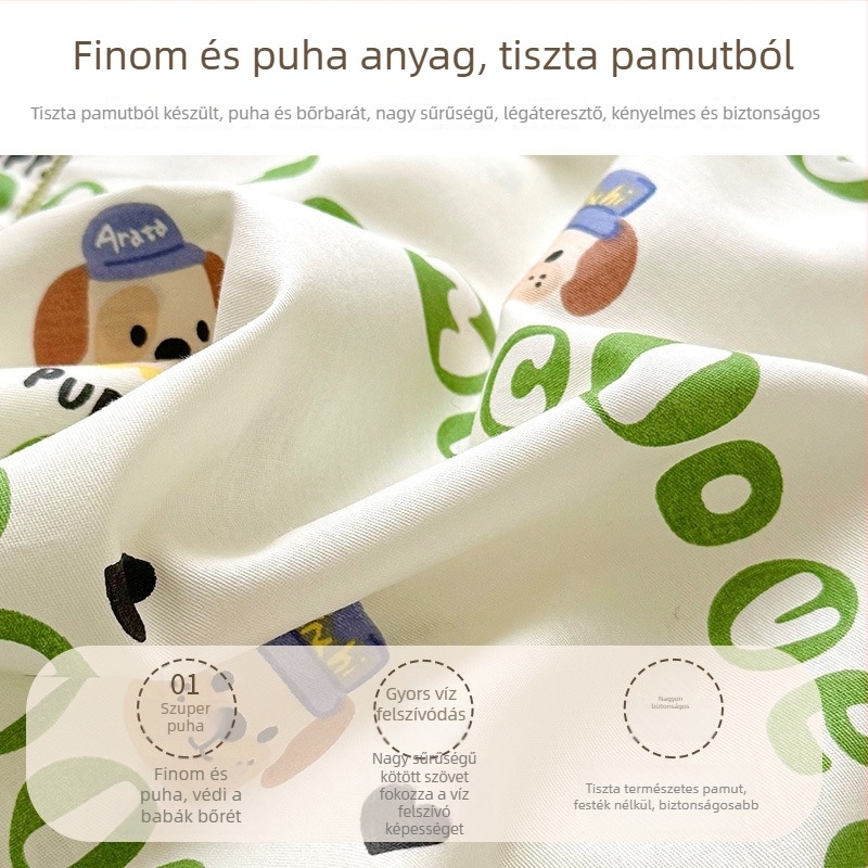 Párnahuzat, pamut twill anyag, rajzfilm stílus, szálanként színezett nyomtatás, egész éves használatra