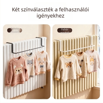 Radiátor integrált ruhafogas - Vas, Egyszeres horog, Modern minimalist stílus, 1-3 kg teherbírás, Bevezetés télen 2025