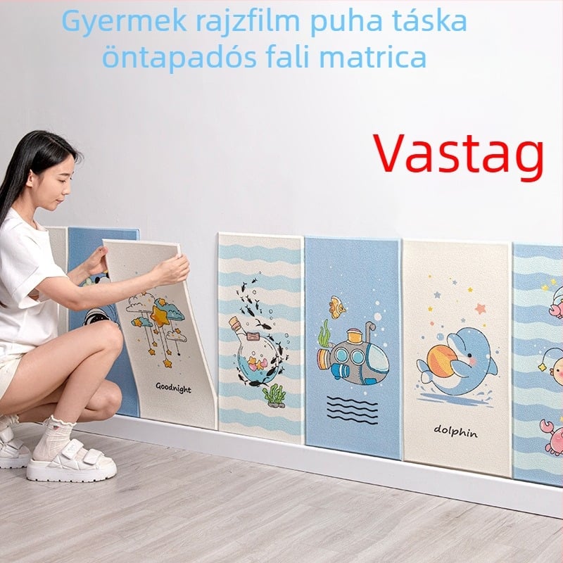 Öntapadós, vízálló és ütésálló téglamintás falidekor, 3D-s falikép, habos dekorpanelok hálószobára és diákszállásra