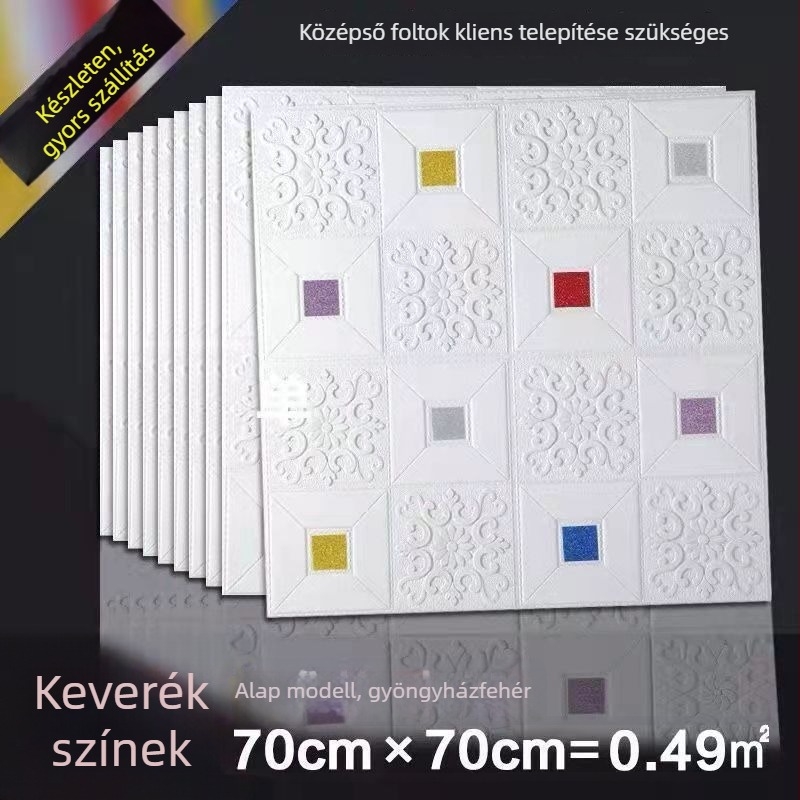 Öntapadós habfal matrica cement falra – vízálló és nedvességálló, növény- és virágmintás, modern minimalista faldekoráció