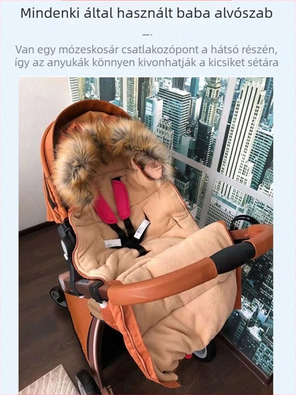 Cocoon-stílusú babakocsis alvózsák, külső flanel, bélés poliészter, töltelék velúr pamut, antibakteriális