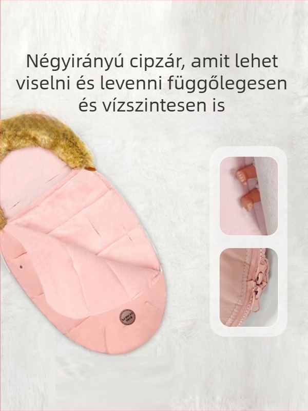 Cocoon-stílusú babakocsis alvózsák, külső flanel, bélés poliészter, töltelék velúr pamut, antibakteriális