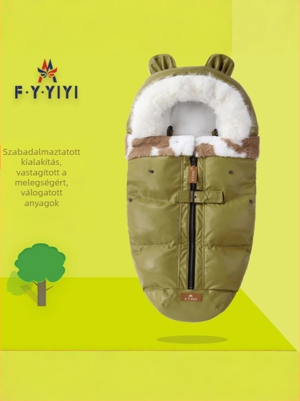 Téli vastag babaszövet alvózsák babakocsira, kokon stílus, 100 cm hosszú, újszülötttől 1 évesig