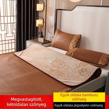 Vastagított 2m-es összecsukható háromrészes ágymatrac készlet, 1.8m-es dupla ágyhoz, kétoldalas Ice Silk, 1.2m