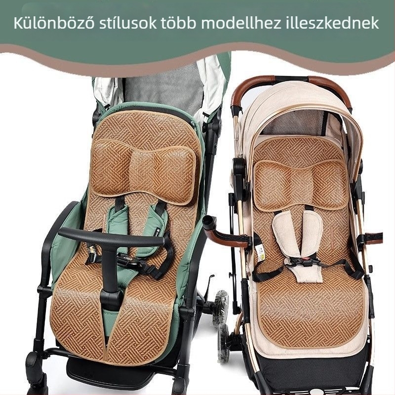 Lélegző bambusz babakocsi ülésvédő, univerzális, csúszásmentes nyári párna
