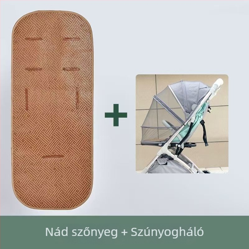 Lélegző bambusz babakocsi ülésvédő, univerzális, csúszásmentes nyári párna