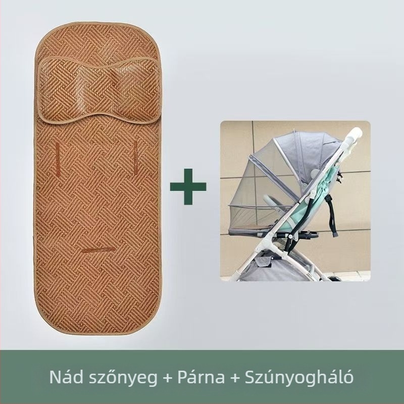 Lélegző bambusz babakocsi ülésvédő, univerzális, csúszásmentes nyári párna