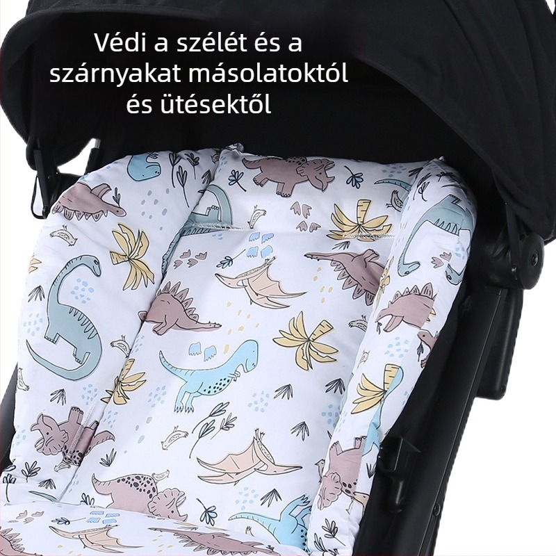 Babakocsi ülés párna, pamut, egész éves használatra, 1–2 éves korosztálynak, kompatibil a legtöbb babakocsival és etetőszékkel