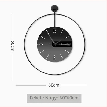 Fali óra, Modell 5060, Quartz mozgás (Santai 6168s), Kör alakú fém ház, Organikus üveglap, Analóg kijelző mutatókkal és számokkal