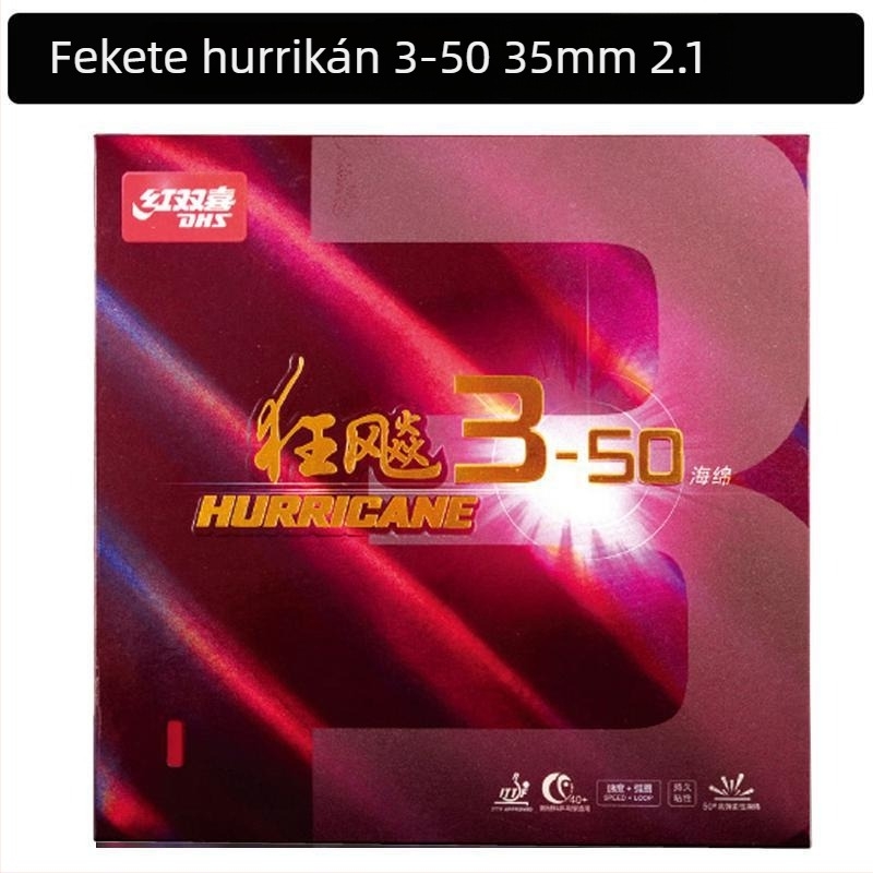 DHS asztaliteniszütő, PE alaplemez, reverse glue gumival, horizontális ütés, 1 db