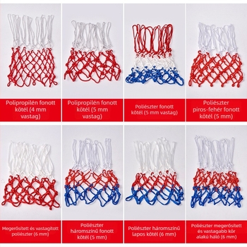 Kosárlabda háló, kézzel szőtt, nylon, játékminőség, standard gyűrűhöz