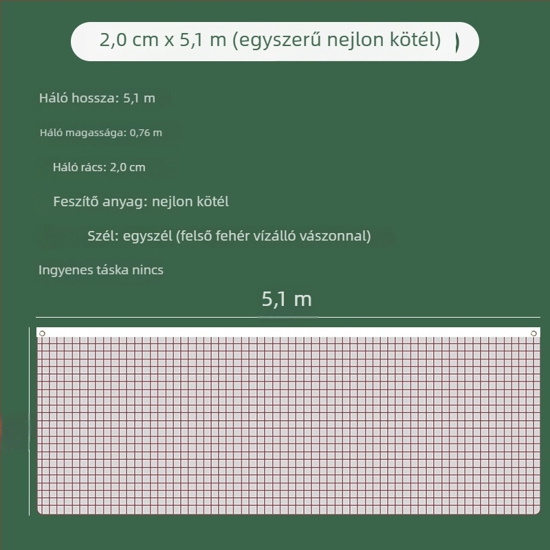 Wei Yan standard badminton háló, polipropilén, összecsukható, hordozható, beltéri és kültéri versenyekre