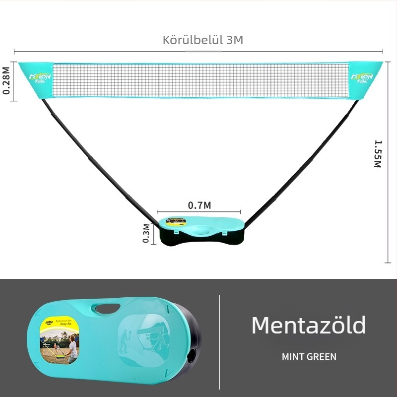 Meishulong hordozható badminton hálóállvány, otthoni és kültéri használatra, könnyen mozgatható