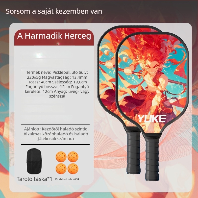Pickleball ütő, üvegszálas kivitel (Márka: Yuke; Tömeg: 760)